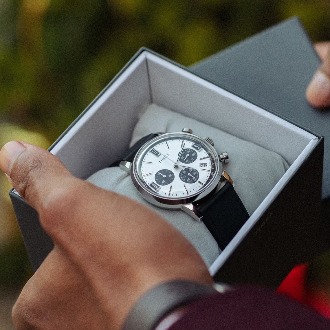 Mark wearing a watch