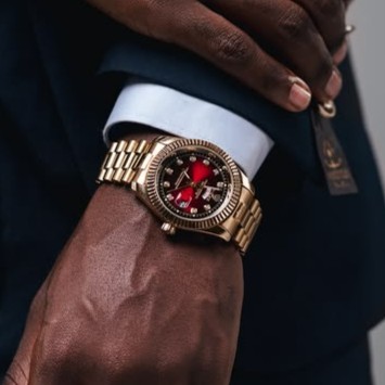 Nikolas wearing a watch